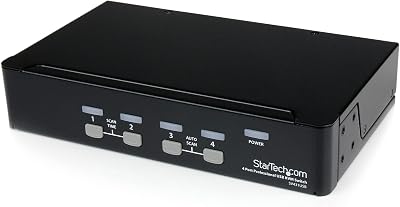 StarTech 4 Port VGA USB KVM Switch with Hub - 1U Rack Mountable SV431USB