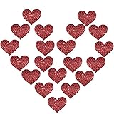 YPS 10 Pairs Disposable Adhesive Pasties - Sexy Nipple Cover Multi Colors (10 Pairs Heart Glitter-Red)