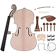 TUOREN 4/4 Violin DIY Kit Build Your Own Violin Fiddle Kit Full Size Violin Basswood with Complete Parts & Accessories Gift for Kids Students Beginners