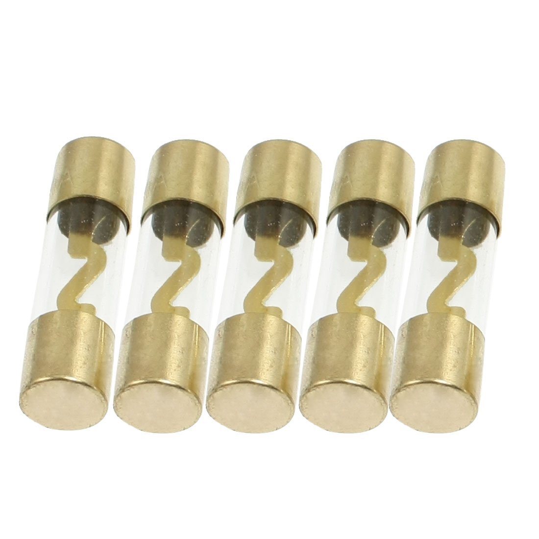 sourcing map 5 Pcs Gold Tone Clear Audio AGU Safety Fuse for Truck 60A