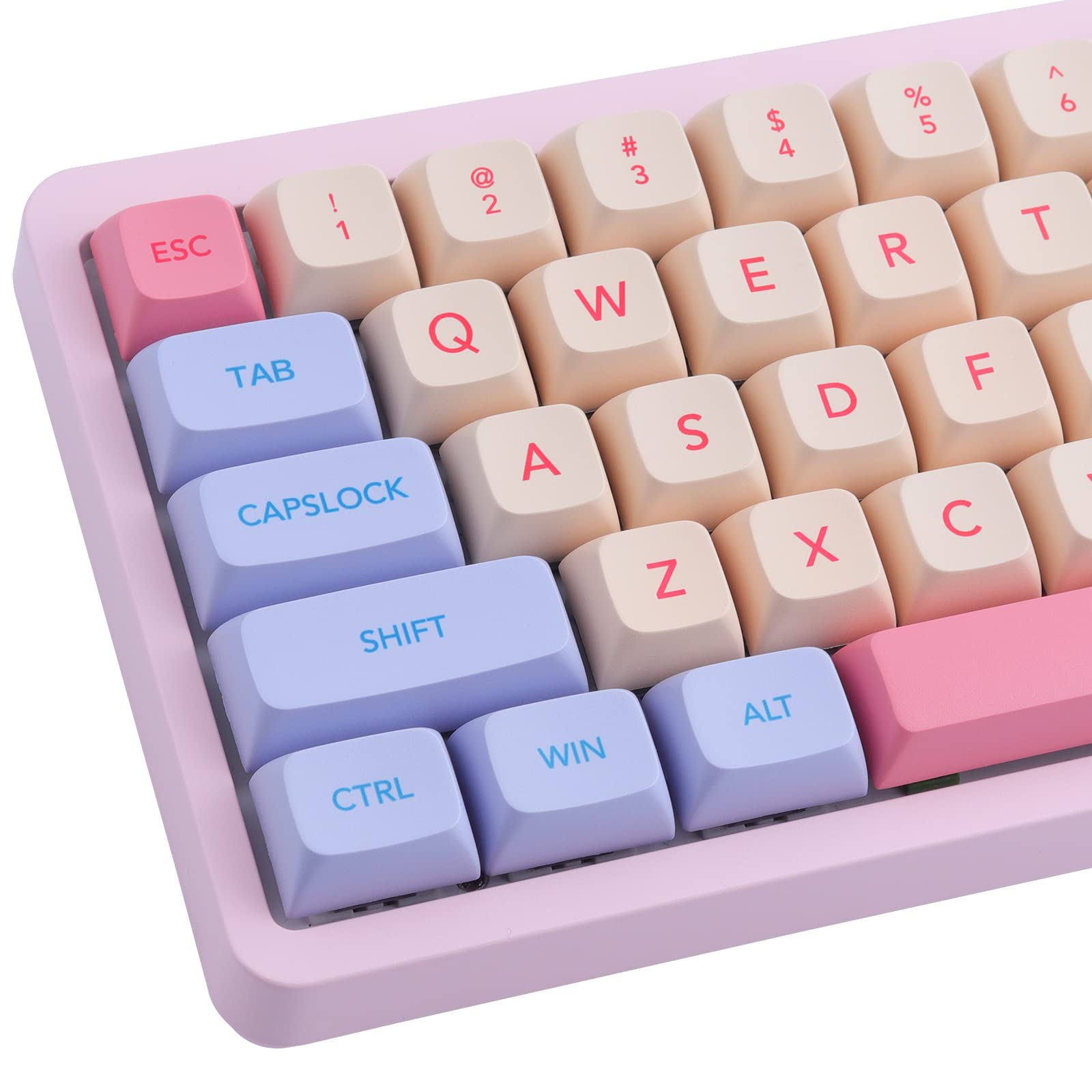 Hyekit 132 Pcs PBT Keycaps, Marshmallow Design, Dye-Sublimation, XDA Profile, Custom for Cherry Gateron MX Mechanical Switches (Key Only)