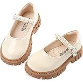 Wulubaba Toddler Girl Dress Shoes Bow Black Dress School Shoes Princess Mary Jane for Toddler/Little Girl