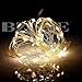 BZONE Battery Operated Warm White LED Rope Light Mini LED String Light Copper Wire Fairy Lights with Timer Function and Remote Controller, 5m 50 LEDs