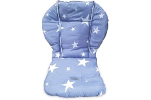 Twoworld High Chair Cushion, Large Thickening Baby High Chair Seat Cushion Liner Mat Pad Cover Breathable (Blue Star)