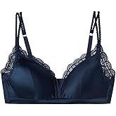 Intimissimi Woman's Tiziana Wireless Plunge Triangle Bra in Silk and Lace
