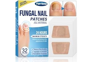 Farrinne Toenail Fûngus Treatment, 32Pcs Nail Repair Treatment Extra Strength, Restores Health Appearance of Discolored or Damaged Nails, Comfortable & Convenient