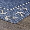 Lr Home Nautical Anchor Border Indoor Outdoor Rug, Blue/White, 5'3"" x 7'"