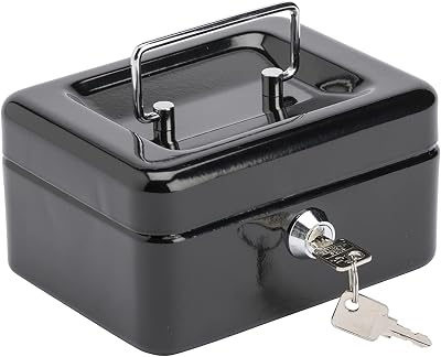 Burg-Wächter Black 6 inch Cash Box Security Money Box CB01BK 152x80x115mm
