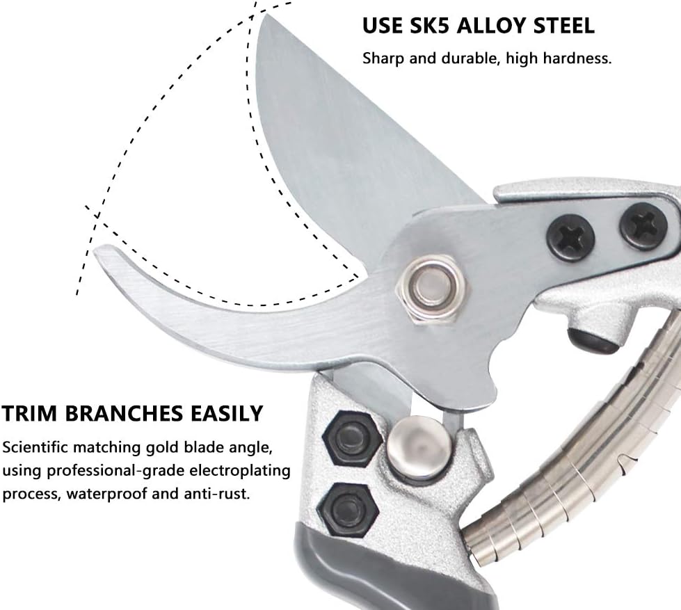 KALIM Multipurpose Garden Tool Set, D-Shaped Non-Slip Folding Saw and 7" Gardening Bypass Pruning Shears with Heavy Duty SK5 Stainless Steel Blade, for Wood Camping, Garden Flower Orchard Pruning : Garden & Outdoor