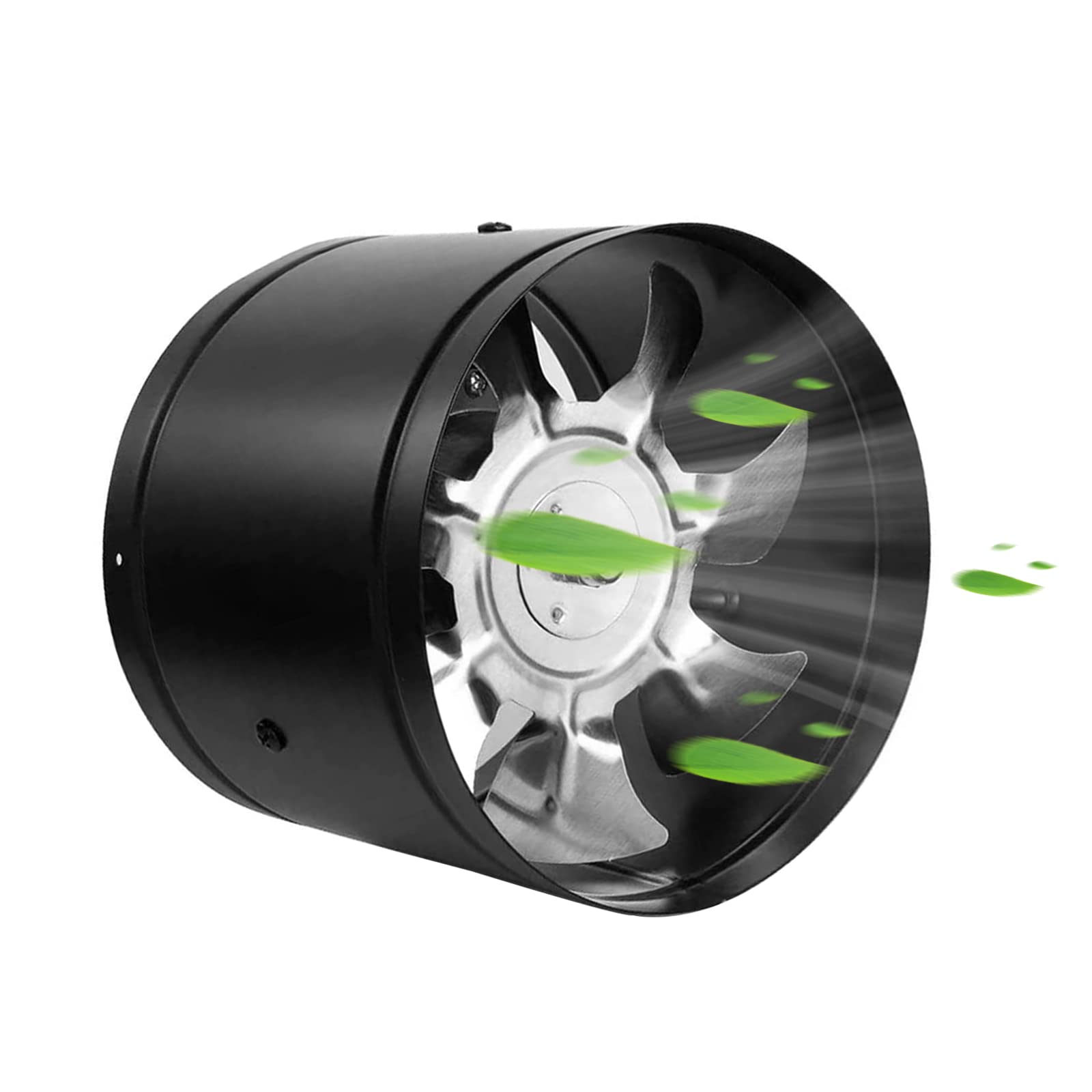 WMLBK Inline Duct Booster Fan, Low Noise Exhaust Ventilator, 7 Inch Black for Home Kitchen Bathroom Warehouse Restaurant Garage Ventilation