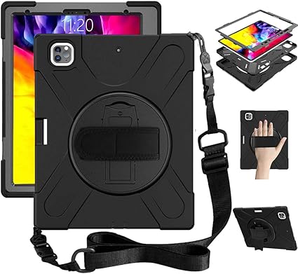 Amazon Ipad Pro 12 9 ケース 21 18 Ipad 12 9 ケース Pencil ワイヤレス充電対応 ペンホルダー 収納便利 首掛け シリコン 子供用 汚れにくい 防塵 ハンドホルダー スタンド ショルダーストラップ 肩掛け 三層保護構造 持ちやすい 傷つけ防止 耐衝撃 落下防止