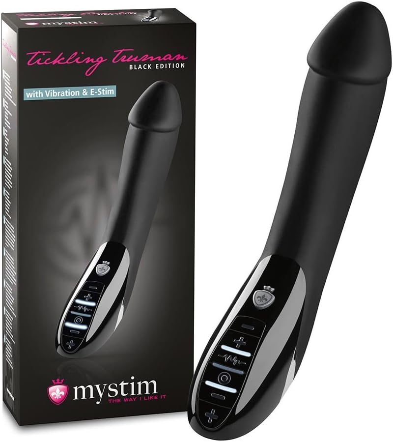 Mystim Tickling Truman Realistic Silicone E-Stim Vibrator Black Edition