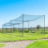 Ultimate Baseball Batting Cage [Net & Poles Package] - #42 Heavy Duty Net with Steel Uprights [Net World] 24hr Ship - (20', 35', 55', 70') (55' Batting Cage Package)