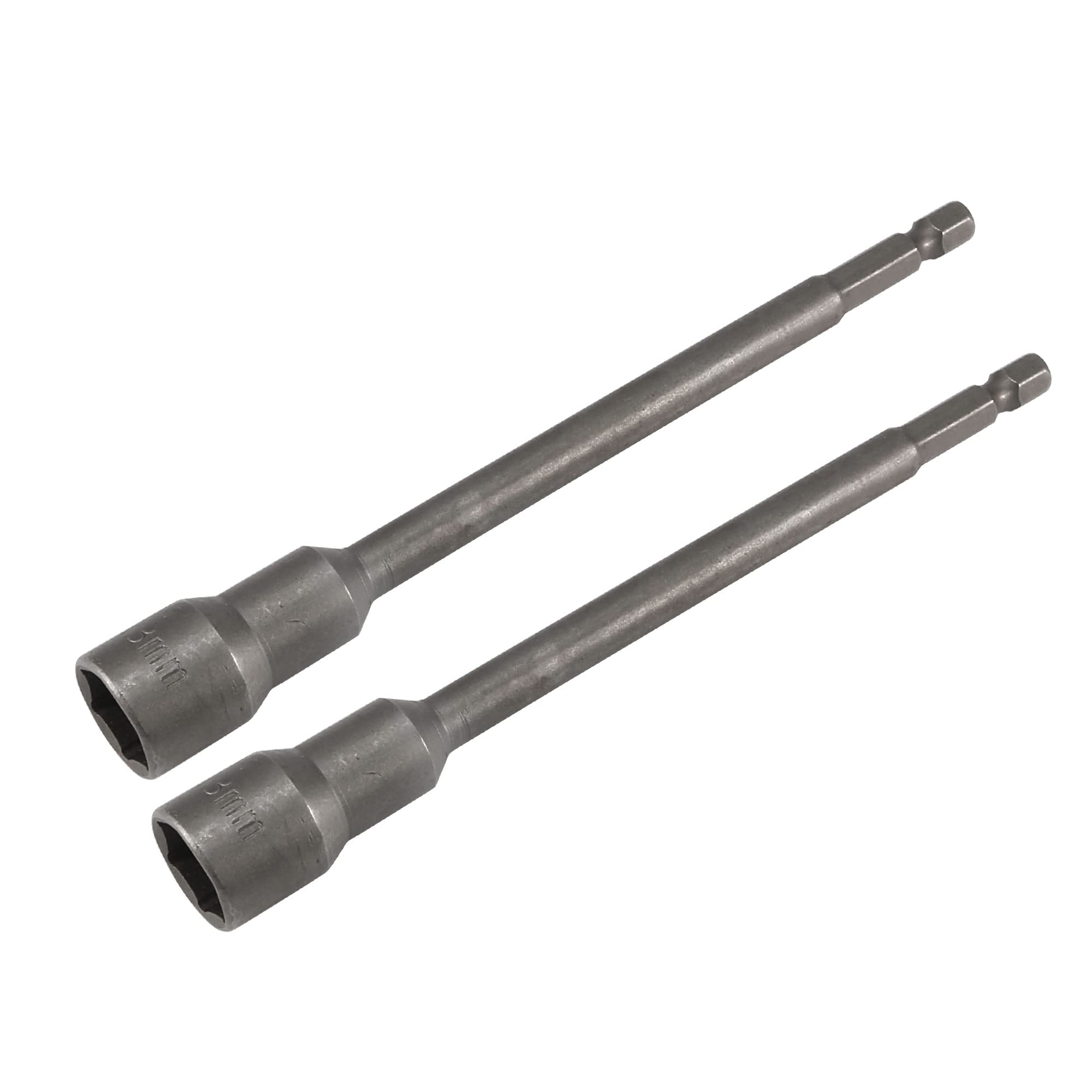 Sourcingmap 2 Pcs 1/4" Quick-Change Hex Shank 13mm Nut Setter Driver Drill Bit, 150mm Length, Metric No-Magnetic