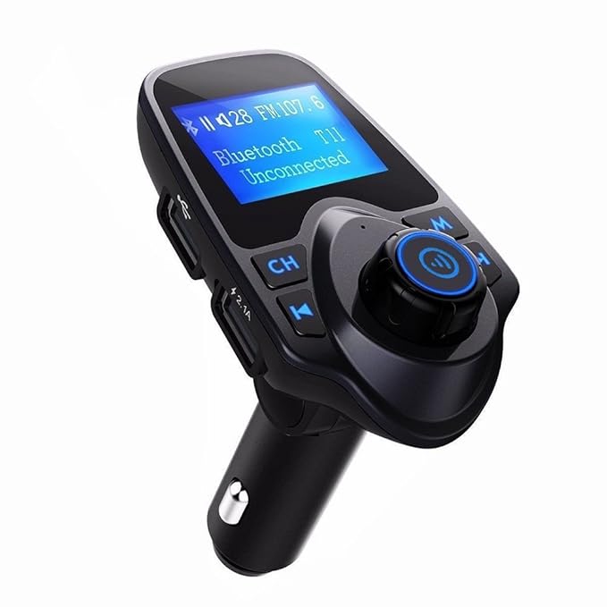 FM Transmitter, XPhonew Bluetooth FM Transmitter KFZ Auto Radio Adapter freisprecheinrichtung Car Kit integriertem mit 2 USB 