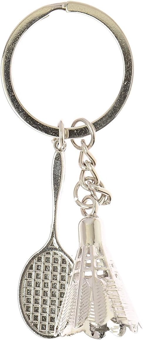 Kairos Grey Badminton Racket Keyring & Keychain