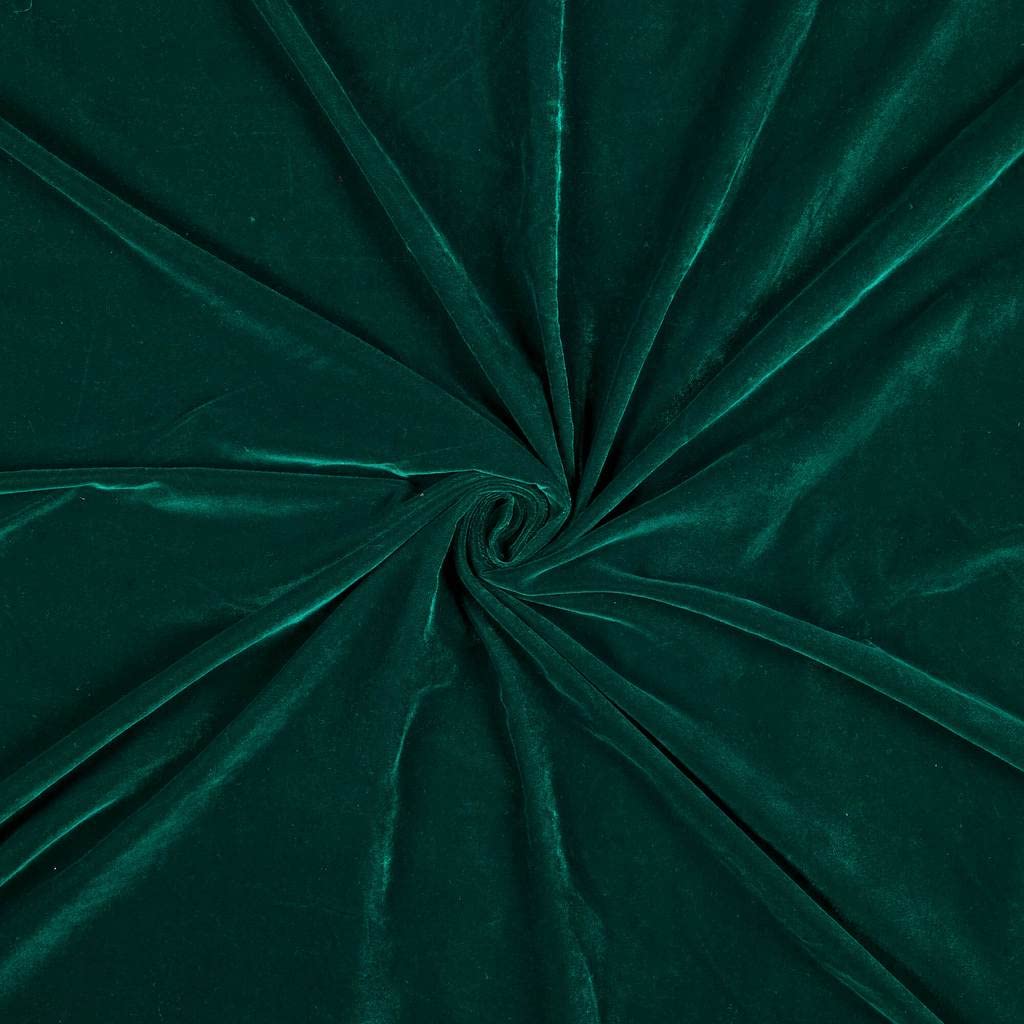 Three Crown Velvet Fabric Soft Strong Material - Home Decor, Curtains, Upholstery, Dress - 112cm Wide (Bottle Green, 1 Meter) — image 1
