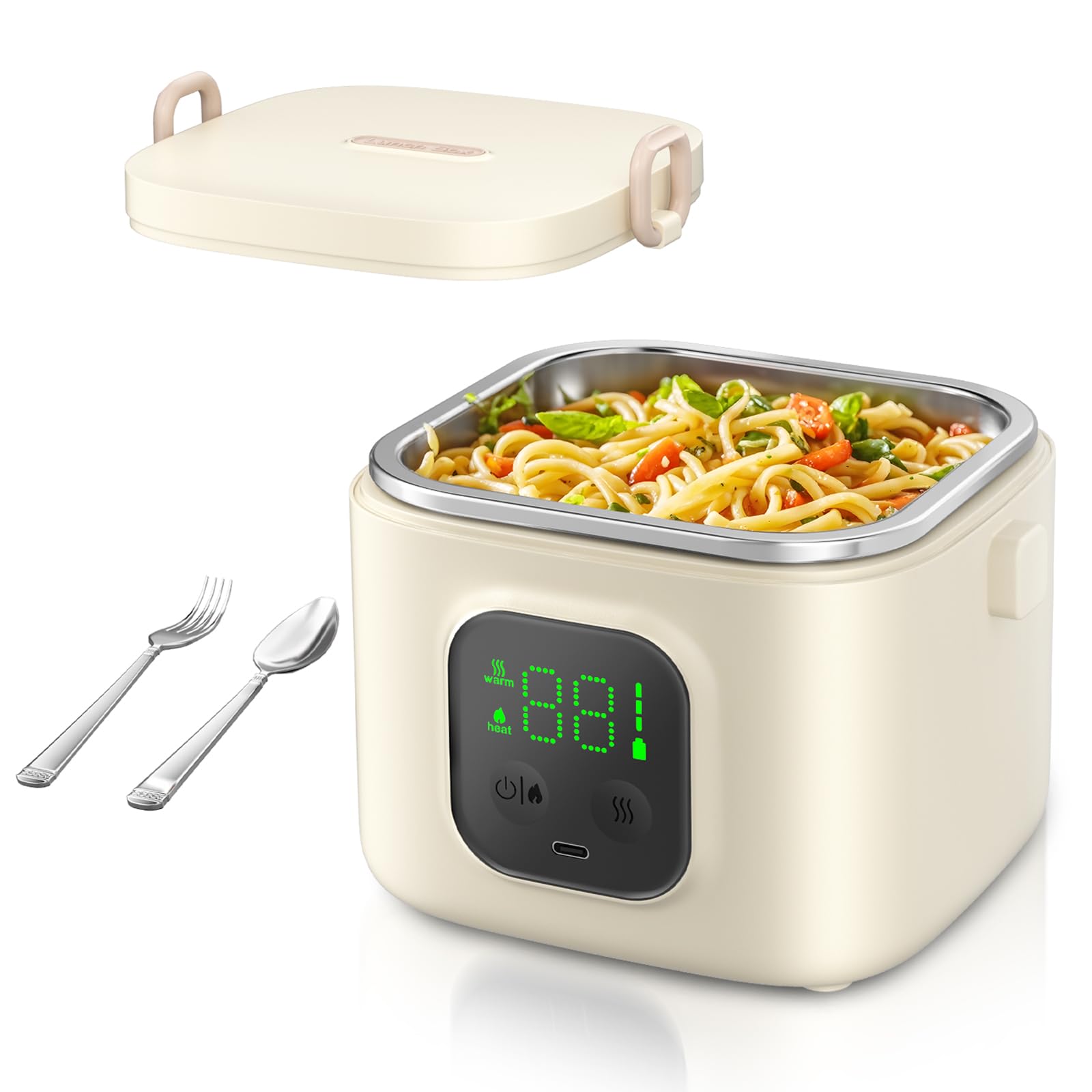 Photo 1 of MODURE Cordless Electric Lunch Box for Adults & Kids - 14000mAh Battery Powered, Self Heating Food Warmer with Type-C Rechargeable, 27oz/800ml Portable Heated Lunch Box for Office, School, Camping