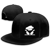 Chef Hat Flat Bill Hats for Men Funny Double Knives Kitchen Adjustable Baseball Cap Snapback Hat for Women