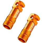 HZJD Bike Presta Valve Caps, Orange(2 Pack) | Integrated Core Spoke Removal Function