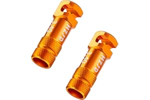 HZJD Bike Presta Valve Caps, Orange, Integrated Core Spoke Removal Function(2 Pack)