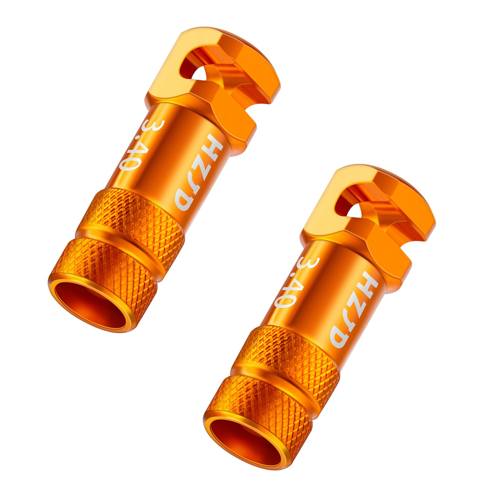 HZJD Bike Presta Valve Caps, Orange, Integrated Core Spoke Removal Function(2 Pack)