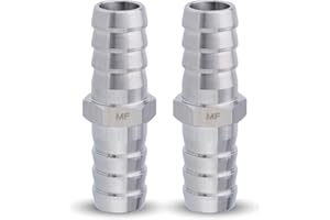 MAACFLOW MAACFLOW Stainless Steel 1/2" Hose ID Barb Fitting Splicer Repair Union Mender (Barb OD 0.53") (Pack of 2)