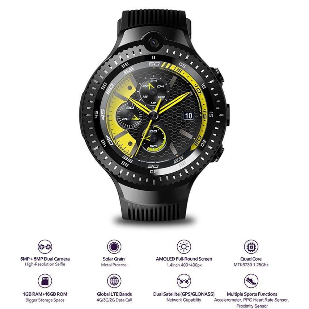 TEEPAO Zeblaze Thor 4 Dual Camera 4G SmartWatch, 1GB 16GB MTK6739 Quad Core WiFi Android 7.1 Smart Watch Multi Sport Mode Fitness Tracker Support ...