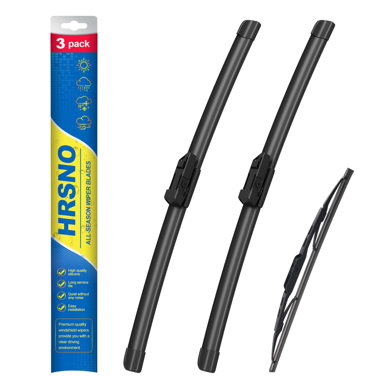 Photo 1 of HRSNO 24"+17" Windshield Wipers With 13" Rear Wiper Blade Sets Automotive Replacement for GMC Terrain 2010-2017,Easy For Installation (Pack of 3)