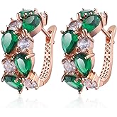 Crystal Cubic Zirconia Laminated Hoop Earrings for Women Trendy | Fashion Boutique Jewelry for Women | CZ Earrings for Women | Small Hoop Earrings