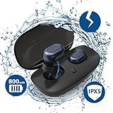 Tiamat True Wireless Earbuds, Bluetooth Headphones, Advanced Mini Bluetooth V4.2 Earphones, IPX5 Waterproof Headset with Upgraded Charging Case for Samsung iPhone iWatch