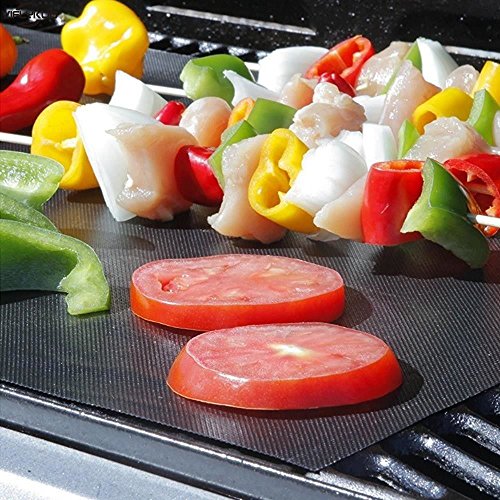 Budget & Good BBQ Grill Topper Mat Set of 3 Pack 16x13 Inch Non-Stick Reusable Barbecue Sheets for Grill Oven Liner Heavy Duty 600 Degree Barbecue Pads Grilling Baking Mats, Dishwasher Safe
