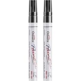Overseas Black Paint Pens Permanent Markers, 2 Oil Based Paint Makrers | Medium Tip, Waterproof, Quick Dry, Fade Resistant, Bright Colors Marker Pen for Metal, Wood, Plastic, Rock, Rubber, Canvas