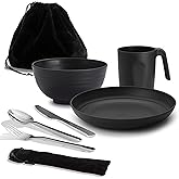 ReaNea Camping Mess Kit for Travel, Picnic, Outdoor, Camping Utensils Gear Include Knife, Spoon, Fork Cutlery Set, Cup, Bowl,