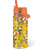 Duck Gifts for Boy Girls - 16oz Kids Water Bottle with Straw, Rubber Duck Stainless Steel Water Bottles Insulated, BPA-free, Leak-proof, Cute Cartoon Tumbler for School, Travel, Children Gift Cup(1pc)