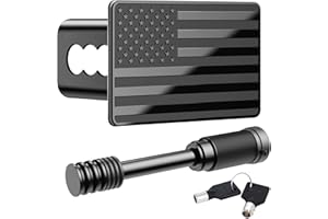 KINIDAS American Flag Metal Trailer Hitch Cover for 2 Inch Receivers - Tow Hitch Cover with with 5/8-Inch Pin Diameter Trailer Hitch Lock, Safeguard Your Trailer with Patriotic Flag