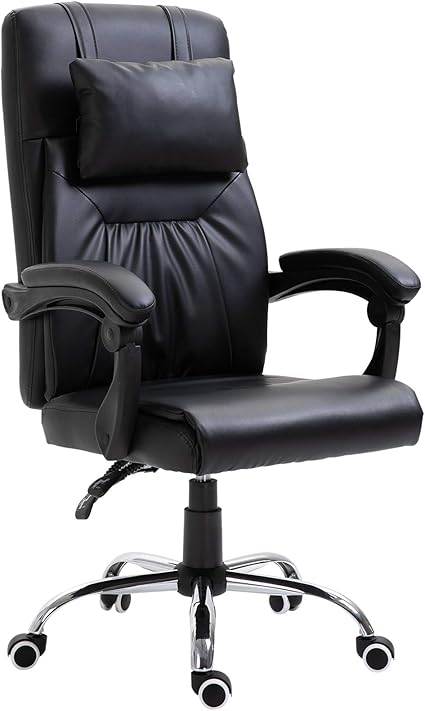 Fauteuil De Bureau Chaise Pour Ordinateur Ergonomique Appuie Tete De Massage Vibrant Pivotant 360 Reglable Roulettes 64 X 63 X 113 121 Cm Noir Amazon Fr Fournitures De Bureau
