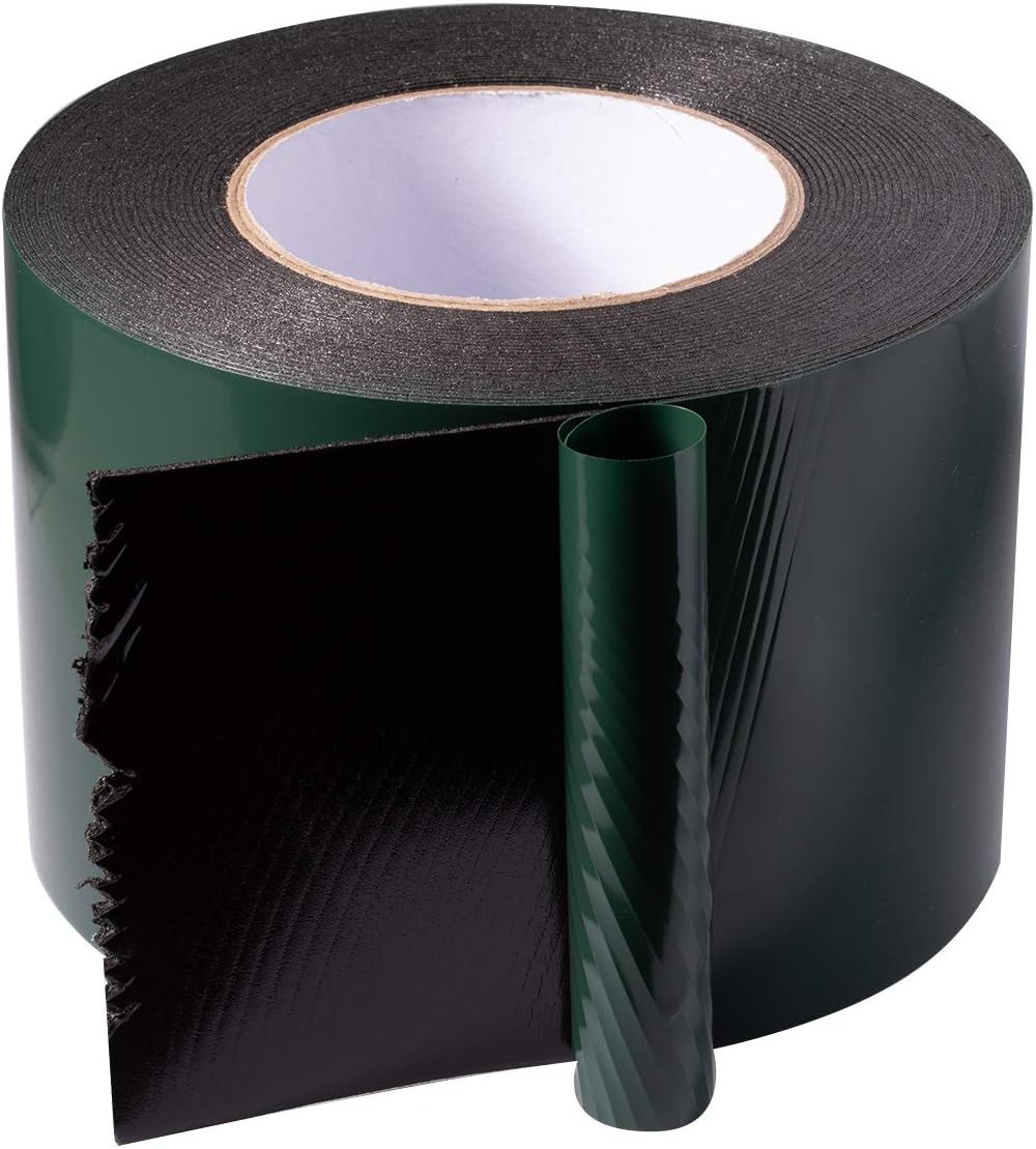 YoiYee 100mm x 10m Double Sided Foam Tape, Strong Sticky Adhesive Green Film Glazing Tape, PE Sponge Strip Sticky Mounting Tape, Black