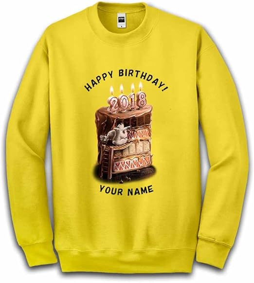 Amazon Fox Republic 名入れ オリジナル 誕生日 Happy Birthday バースデーケーキ メンズ スウェット スエット トレーナー オリジナルプリント 通販