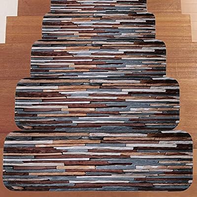 WISEHOME Stone Carpet Stair Treads, Anti-Skid Pet Dog Stairs Rug, Non-Slip Floor Step Mats, Seamless Adhesive Pad 27.5x8.6 inch
