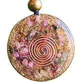 Orgone Necklace Original- Black Tourmaline Healing Crystals Stone Energy Protection - SBB Coil Orgonite Pendant Chakra Fluorite Amulet Yoga Meditation Reiki Qi Handmade Arte Orgones Design