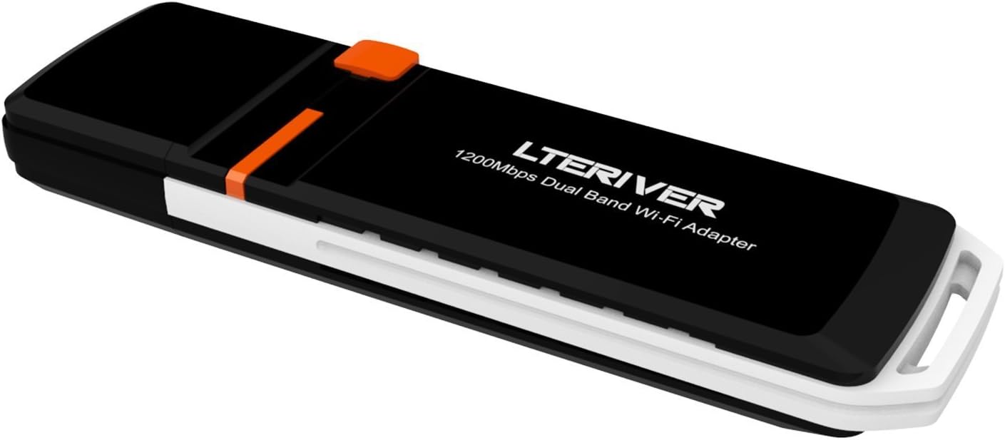 LTERIVER WiFi Adapter WiFi Dongle 802.11AC 1200Mbps Dual Band (5G&2.4G) Wi-Fi Dongle Supports Windows XP/Vista/7/8/8.1/10/10.1 and Mac OS 10.6~10.11(AC1200)