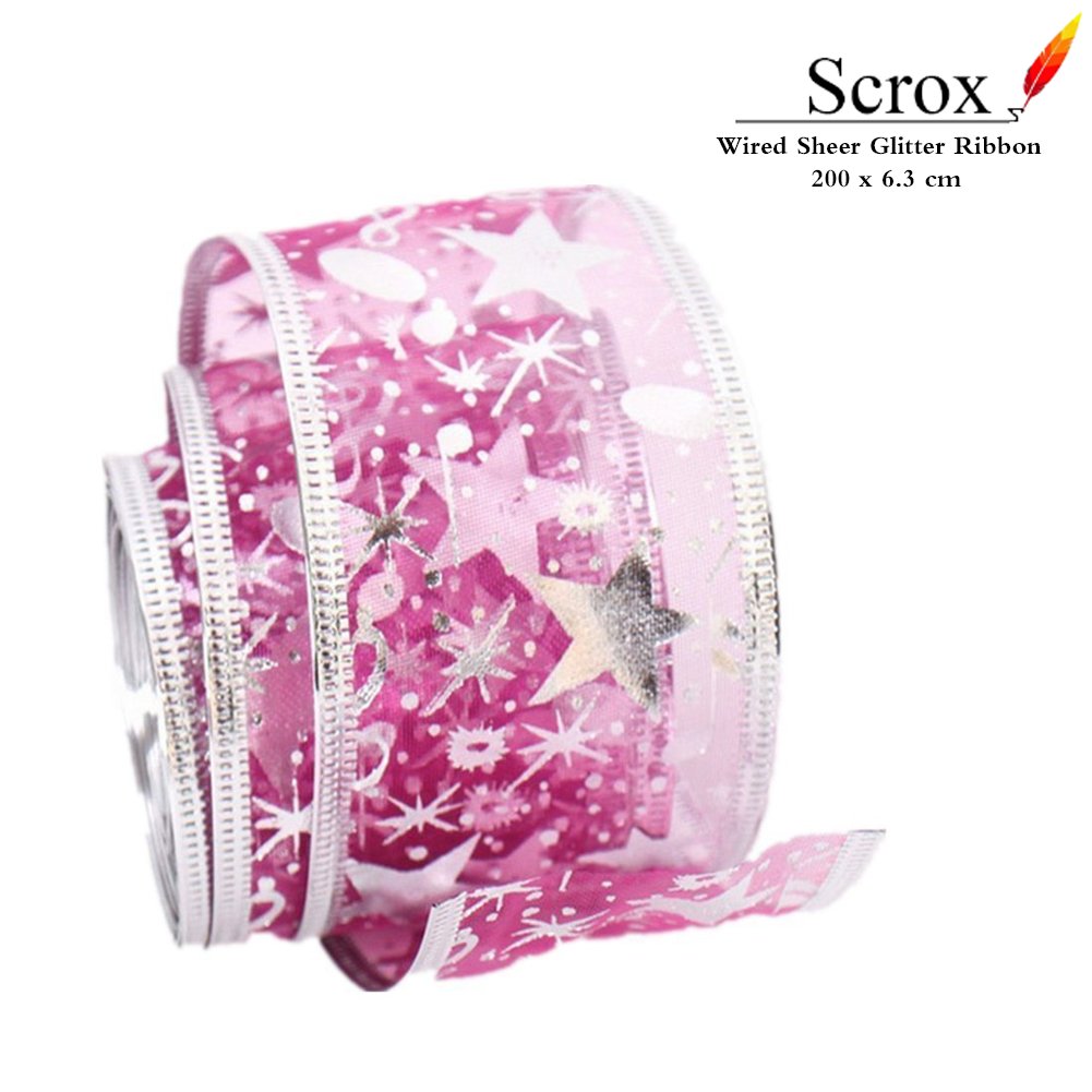 5cm*2meter Amarillo scrox Árbol de Navidad/boda/fiesta decoración