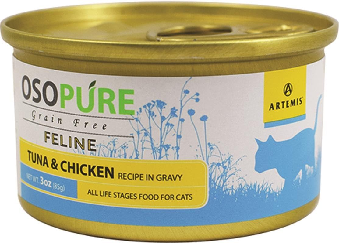 Artemis Pet Food Company 011085 Osopure Grain Free Feline Formula Tuna/Chicken Food, 3 Oz