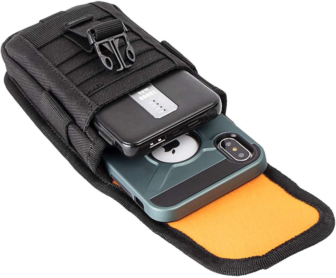 IronSeals Tactical Cell Phone Holster Pouch, Tactical Smartphone Pouches EDC Cellphone Case Molle Gadget Bag Molle Attachment Belt Holder Waist Bag for 4.7"-6.5" with Armor Case on with US Flag Patch : Sports & Outdoors