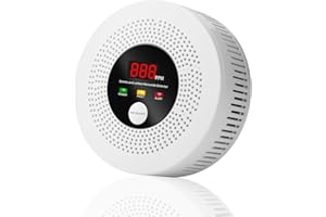 AOTIQUAL 2-in-1 Smoke and Carbon Monoxide Detector 10-Year Battery-Powered CO Alarm with Clear LCD Display and Sound Warning for Home Reliable Detector for Enhanced Safety and Protection (Includes Batteries)