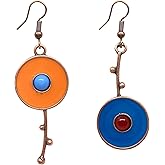 KaFu Bohemian Earrings Dangle Earrings for Women Girls Vintage Ethnic Round Enamel Earrings Handmade Boho Asymmetrical Statement Geometry Earrings Jewelry Gifts