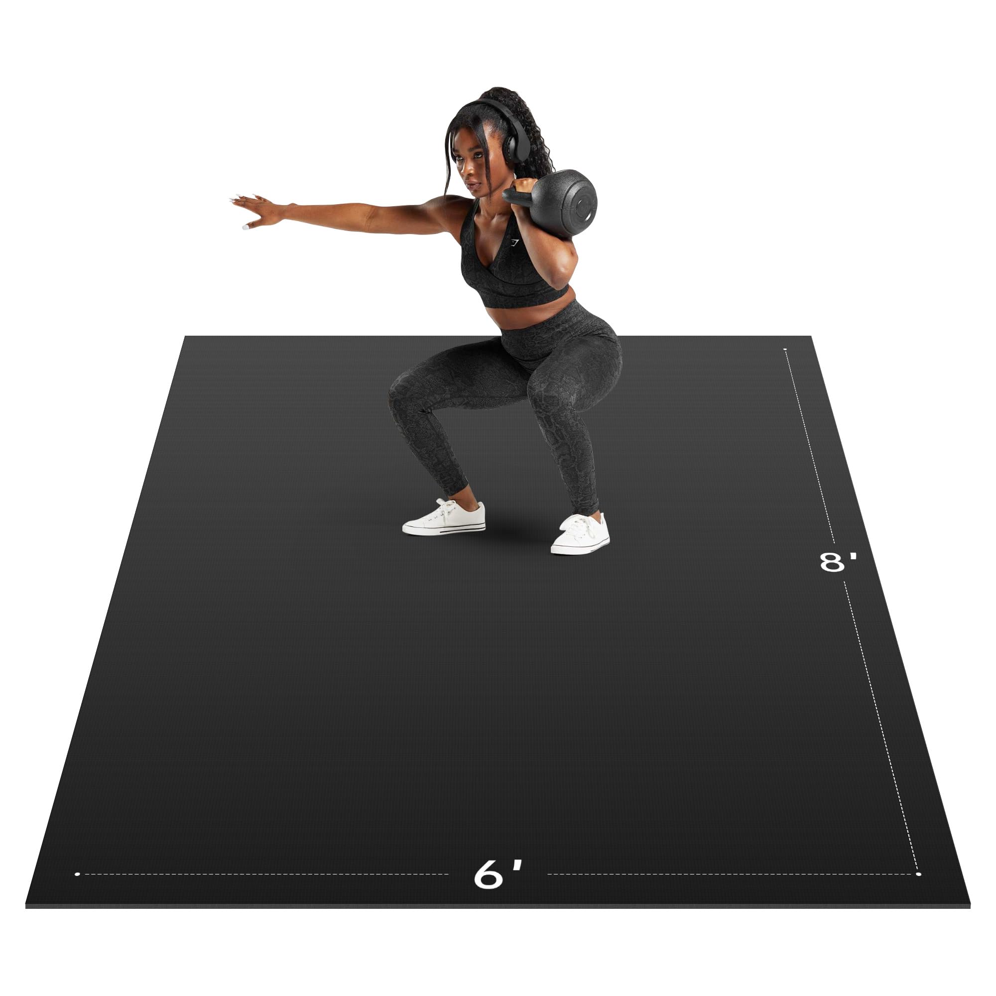 Photo 1 of ** FACTORY SEALED / SIMILAR **** Cybstrax Extra Large Exercise Mat, 10’ x 6'/ 8’ x 6’/ 7’ x 5’/ 6’ x 4’- 7MM Thick Workout Mat for Home Gym, High-Density Gym Mat for Home Gym Floor, Non Slip Large Yoga Mat