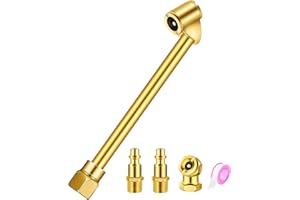 GODESON Heavy Duty Dual Head Air Chuck,Closed Ball Tire Chuck with 1/4 Inch Female NPT and Two Standard Male Quick Plug, Tire