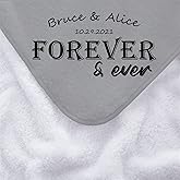Custom Name Date Throw Blanket | Personalized Monogrammed Blanket | Custom Blanket with Wording Text | 40 Colors 10+ Designs and 17 Sizes Options | for Souvenirs Couple Family Friend Gift, 51X63 inch